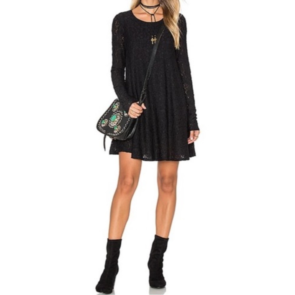 NWT Show Me Your Mumu Black Lace Long Sleeve Dress